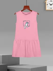 HELLCAT Girls Cotton Printed A-Line Dress