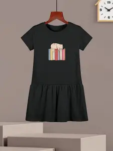 HELLCAT Girls Cotton Printed A-Line Dress