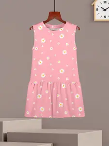 HELLCAT Girls Printed Sleeveless Drop-Waist Cotton Dress