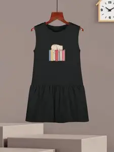 HELLCAT Girls Cotton Printed A-Line Dress