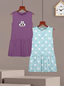 HELLCAT Girls Pack Of 2 Printed A-Line Dress