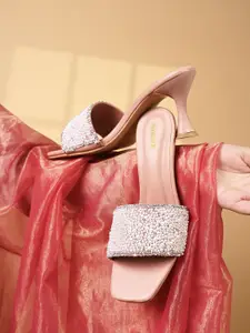 Anouk Women Textured Party Slim Peep Toes Heels