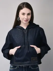 Woodland Women Hooded Cotton Denim Top