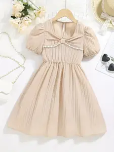 BAESD Girls Round Neck Cotton Fit & Flare Dress