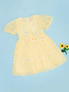 Pantaloons Junior Girls Sequined Embellished Flutter Sleeve Fit & Flare Dress