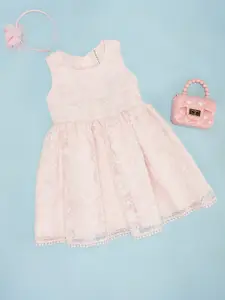 Pantaloons Junior Girls Self Design Fit & Flare Dress