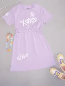 Pantaloons Junior Girl Typography Print Fit & Flare Dress