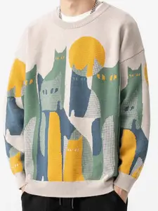StyleCast Men Abstract Printed Sweatshirt