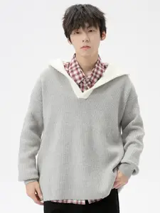 StyleCast Men Ribbed Hooded Long Sleeves Pullover