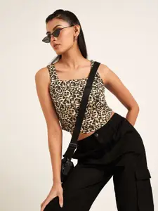 SF JEANS by Pantaloons Women Animal CropTop