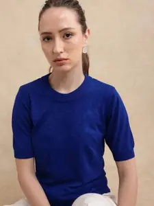 RAREISM Women Rohrdo Primary Blue Sweaters