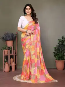 KALINI Striped Pure Georgette Saree
