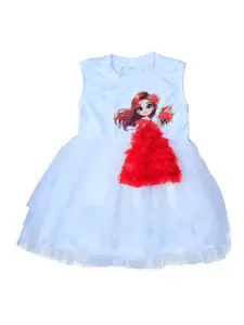 MVD Fashion Girls Printed Fit and Flare Dress