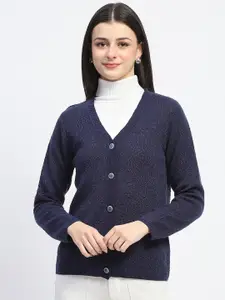 Madame Women Fashion Self Design Cardigan Sweaters