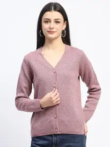 Madame Women Fashion Self Design Cardigan Sweaters