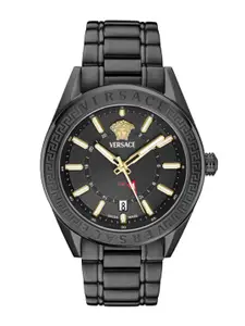 Versace Men Brass Dial & Stainless Steel Bracelet Style Straps Analogue Watch VEAFA0824