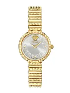 Versace Women Brass Dial & Stainless Steel Bracelet Style Straps Analogue Watch VEDFA0324