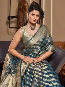 KALINI Ethnic Motifs Woven Design Zari Organza Banarasi Saree