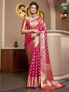 KALINI Ethnic Motifs Zari Organza Banarasi Saree