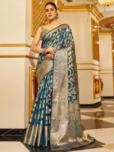 KALINI Ethnic Motifs Woven Design Zari Organza Banarasi Saree