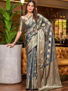 KALINI Ethnic Motifs Woven Design Zari Organza Banarasi Saree