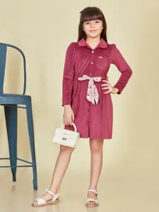 Peppermint Girls Velvet A-Line Dress