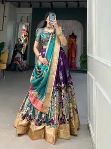 Fusionic Kalamkari Printed Silk Ready to Wear Lehenga & Blouse With Dupatta