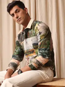 Mr Bowerbird Pure Cotton Tailored Fit Printed Casual Shirt