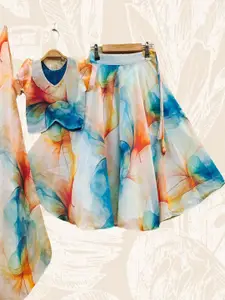 BAESD Girls Dyed Tie and Dye Ready to Wear Lehenga & Blouse With Dupatta