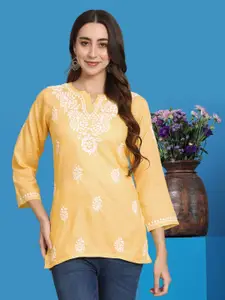 PARAMOUNT CHIKAN Ethnic Motifs Embroidered Chikankari Kurti