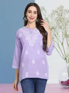 PARAMOUNT CHIKAN Women Ethnic Motifs Embroidered Chikankari Kurti