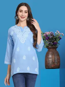 PARAMOUNT CHIKAN Women Ethnic Motifs Embroidered Chikankari Kurti