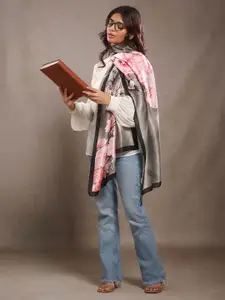 CrossKulture Women Floral Printed Satin Scarf