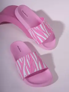 DressBerry Women Striped Rubber Sliders