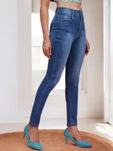 Miss Chase Women Skinny Fit High-Rise Light Fade Stretchable Jeans