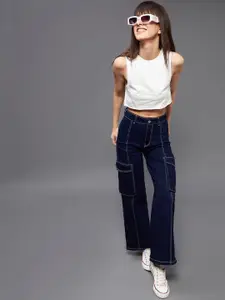 Miss Chase Women Wide Leg High-Rise Stretchable Jeans