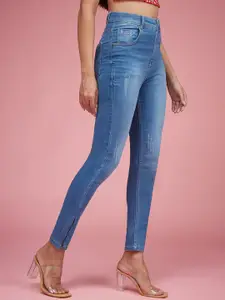 Miss Chase Women Skinny Fit High-Rise Light Fade Stretchable Jeans