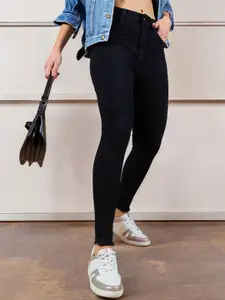 Miss Chase Women Skinny Fit High-Rise Heavy Fade Stretchable Jeans