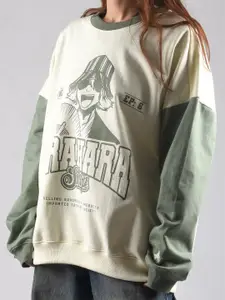 COMICSENSE Women Bleach Anime Urahara Printed Oversized Drop Shoulder Sweatshirt