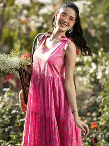 Libas Women Floral Printed Fit & Flare Midi Dress