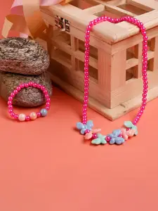 Jewelz Girls Butterfly Artificial Beads Beaded Necklace & Bracelet Set