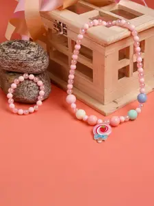 Jewelz Candy-Themed Artificial Beads Beadded Necklace & Bracelet Set