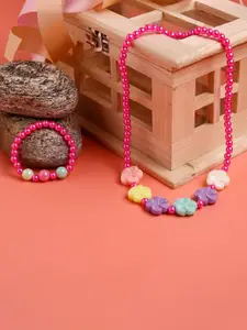 Jewelz Girls Vibrant Artificial Beads Beaded Necklace & Bracelet Set