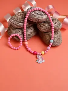 Jewelz Girls Whimsical Unicorn Artificial Beads Beaded Necklace With Bracelet