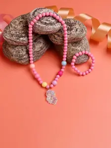 Jewelz Girls Unicorn Pack Of 2 Artificial beads beaded Necklace & Bracelet Set