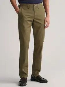 GANT Men Mid-Rise Slim Fit Twill Trouser