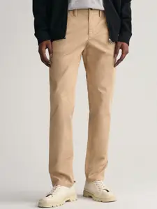 GANT Men Mid-Rise Slim Fit Twill Trouser