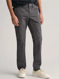 GANT Men Mid-Rise Slim Fit Twill Trouser