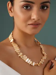 JAYPORE Silver-Plated Pearls Minimal Necklace