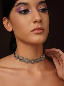 JAYPORE Silver-Plated Artificial Stones Necklace